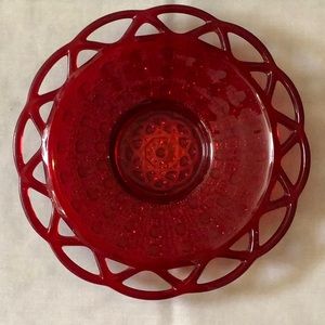 Vintage Ruby Red Glass Plate